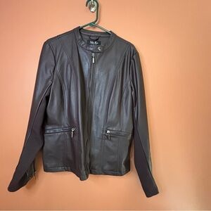 Women's Brown Faux Leather Jacket